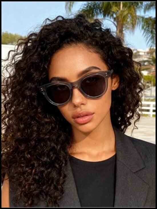 Round Polarized Acetate Sunglasses Retro Classic UV Protection main image 4